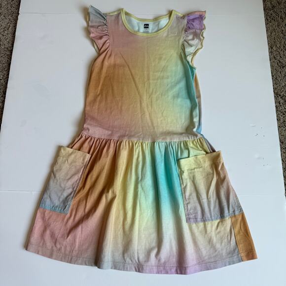 Tea Collection Pastel Flutter Sleeve Pocket Dress Girls 7 - Picture 2 of 11